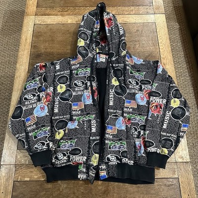 Y2K Johnny Blaze Vintage Zip Up Hoodie Blame Rap Music AOP Broken
