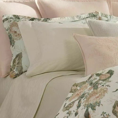 Ralph Lauren Olivia Mirada Flat & Fitted Sheet Set - Queen -Vintage Silver - Image 4 of 4