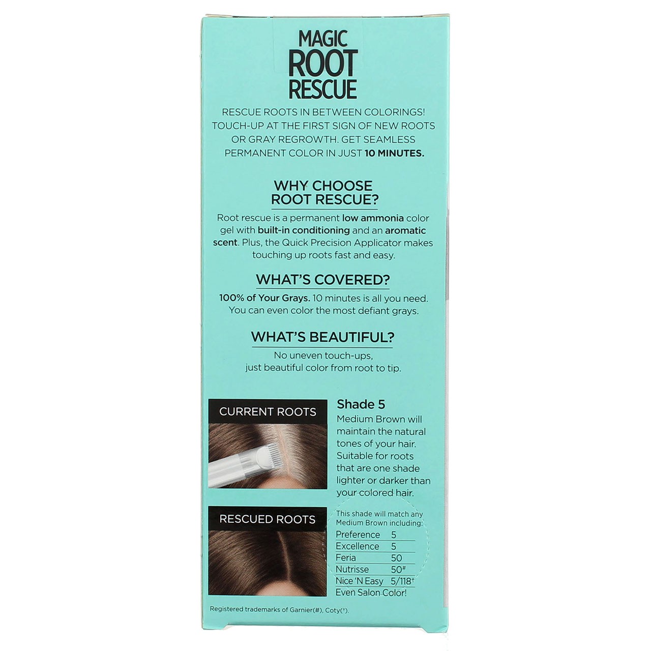 4 Pack L'Oreal Paris Magic Root Rescue Permanent Hair Color, Medium Brown 5