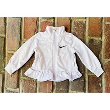 Nike baby girl full zip jacket 12M ruffle hem athleisure feminine lightweight