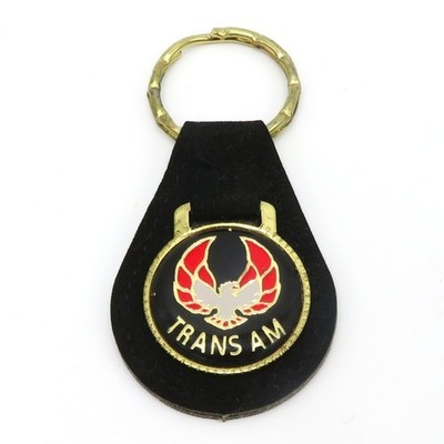Vintage 1980s Pontiac Trans Am Firebird Emblem Suede Leather Keychain