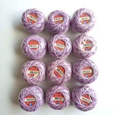 12x Balls Coats Mercer Crochet 20 Cotton Yarn 20g Purple Ombre Bulk Bundle