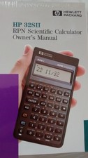 Hewlett-Packard HP 32SII RPN Scientific Calculator w/Case  Owner's Manual Ed. 4