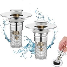 2 Pcs Bathroom Sink Stopper Hair Catcher, Bathroom Pop Up Sink Drain Filter