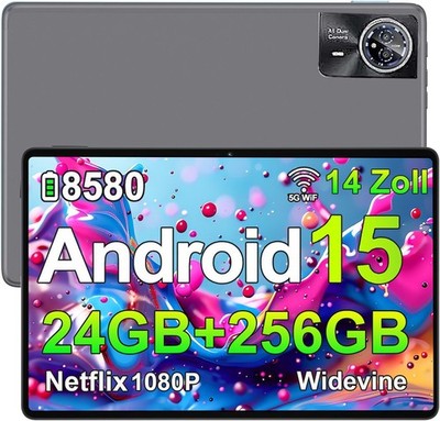 2025 Neueste 14 Zoll Tablet 24GB+256GB Android15 Tablet 8580mAh Gaming PAD 2LTE