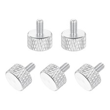 5Pcs M3x6mm Flat Head Knurled Thumb Screws for Graphics Card Silver