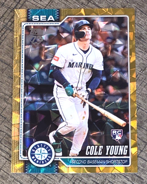Cole Young 2026 Topps Series 1 Rookie GOLD Diamante Foil /50 SP Mariners RC #129