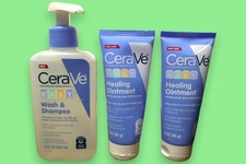 CeraVe Baby Lot of 3 - Wash  Shampoo/Healing Ointment x2
