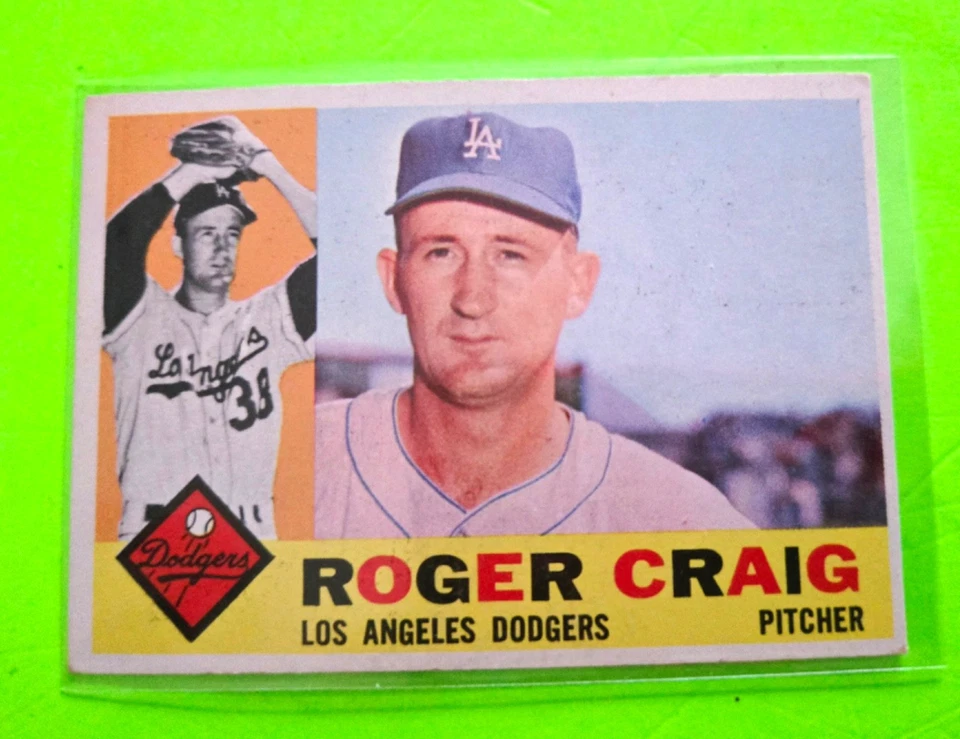 批量 9 件 1960 年 Topps 道奇队 复古棒球 CARL FURILLO、ROGER CRAIG — 第 4/4 张图片