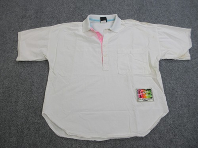 #ad Vintage Hobie Shirt Mens Medium White Pier Pressure Surf Skate Art Patch 80s USA $68.99