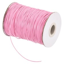 Dark Pink 1.2mm Waxed Cord 175 Yard Wax Bead Thread String for Jewelry Make