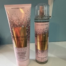Bath  Body Works Champagne Toast 2pc Set Mist  Body Cream Full Size