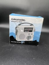 Grundig FR-200 AM/FM/SW Emergency Radio Built in Hand Crank Light Survival NOS