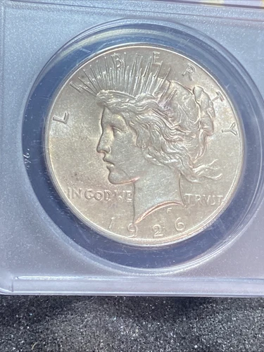 1926 Peace Dollar ANACS AU53 90% Silver $1 Coin