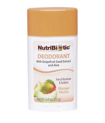 NutriBiotic Mango Melon Deodorant with GSE, 2.6 Ounce Stick | with Witch Hazel, 