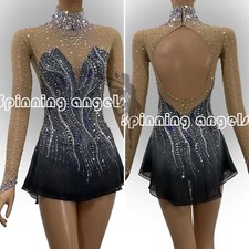 Figure Skating Dress Women's / Girls' Ice Skating Dress gray dyeing