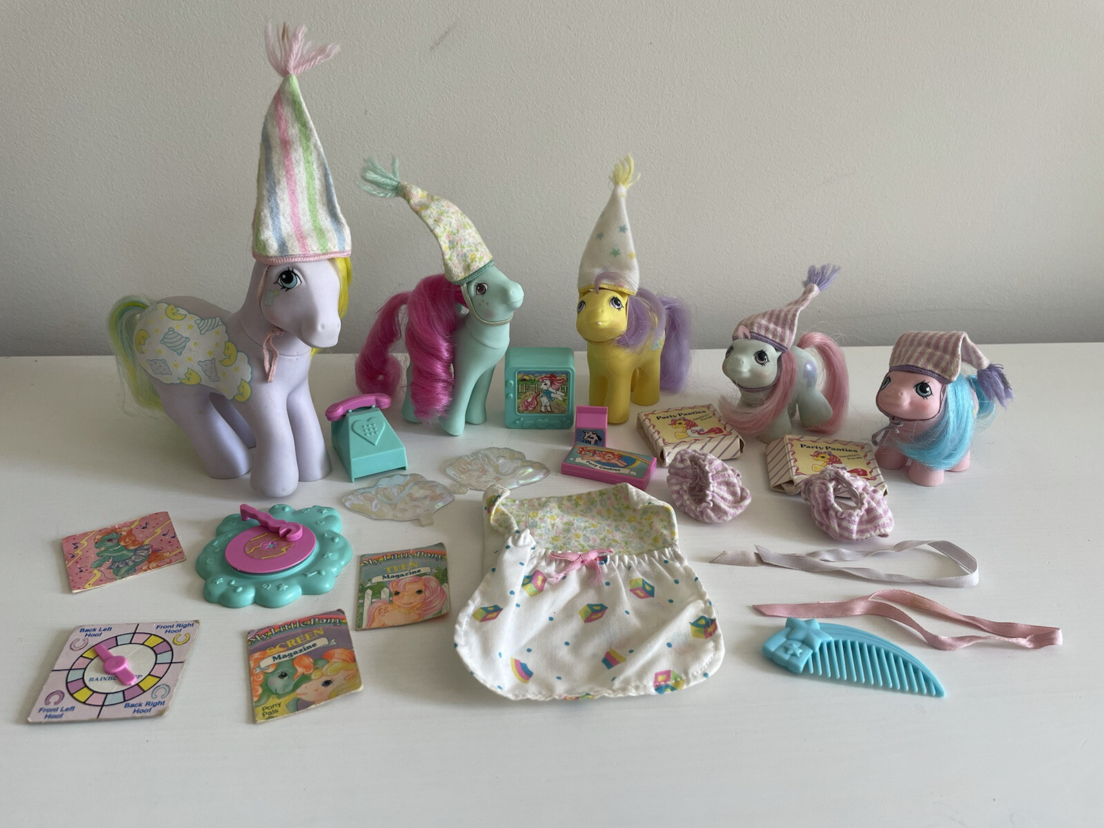 CONFEZIONE REGALO QUASI COMPLETA Slumber Party My Little Pony G1 Sogni rosa con ali