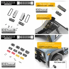 CChand Side Light/Rear Light Tail Light for Axial SCX10 III BRONCO 1/10 RC CAR