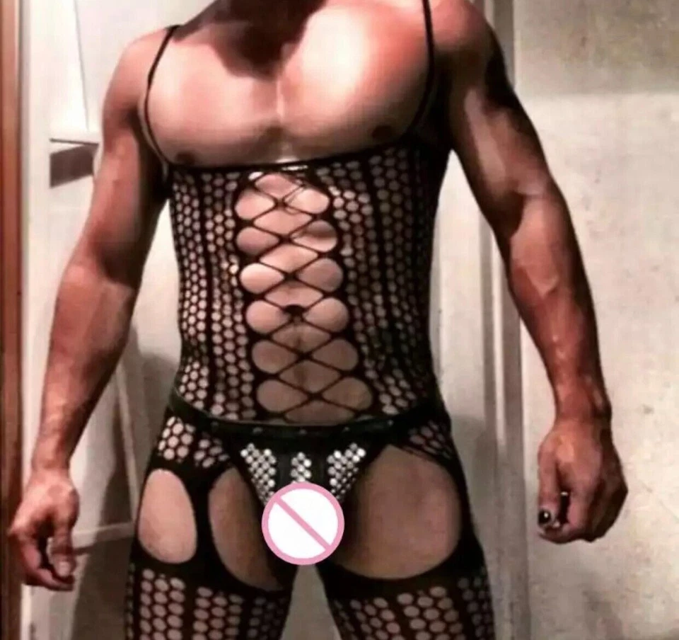 Bodystocking Straps Pofrei Dessous Strumpfhose Catsuit Männer Herren Unterwäsche - Bild 2 von 4