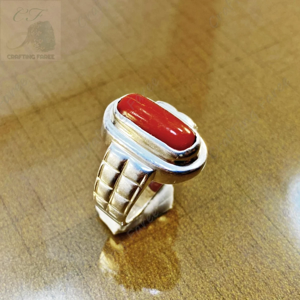 Buy CEYLONMINE Panchaloha/Impon red coral/Pavazham stone ring for Men and  Women Online at Best Prices in India - JioMart.