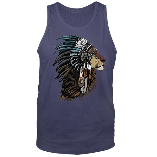 Camiseta sin mangas Lion Spirit Animal Totem Indígena Nativo Americano Indio Pluma - Imagen 4 de 8