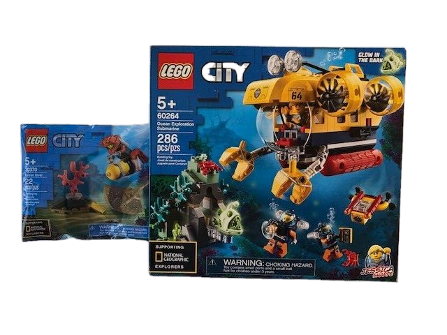 LEGO CITY 60264 Ocean Exploration Submarine Glowing Anglerfish +