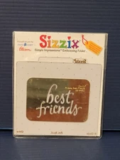 Sizzix PROMO Embossing Folder 38-9660 - BEST FRIENDS  - simple impressions