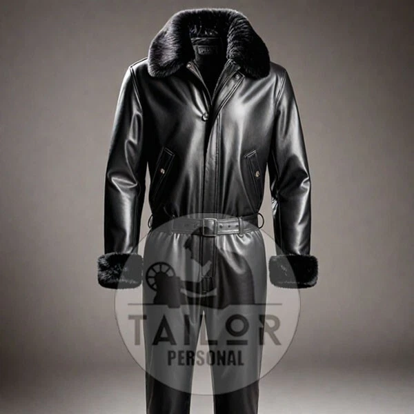MEN'S GENUINE LEATHER FUR CATSUIT BLACK FRONT ZIPPER OVERALL BODYSUIT JUMPSUIT
Opens in a new window