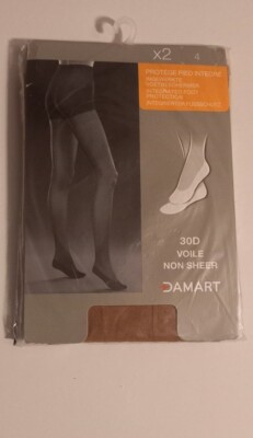 DAMART 2 PAIRES DE COLLANT VOILE 30 DENIERS AVEC PROTÈGE PIED INTEGRÉ NATUREL