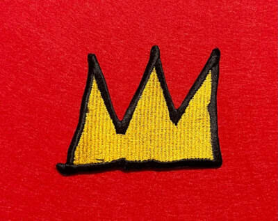 Basquiat Iron-On Patch 80s nyc nightlife street art - Jean-Michel gold crown