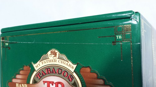 Lote de 2 Tabaco Báez Toros + TB Coronas Cajas de Puros Vacías Top Abatible Oro Verde - Imagen 9 de 9