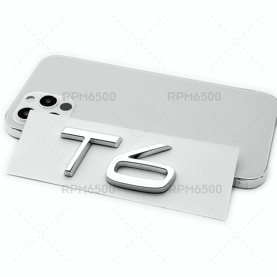 For Volvo T6 Rear Trunk Lid Letter Logo Badge Nameplate Emblem Sport Chrome Foto 4 de 4