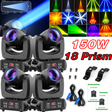 4X 150W 18Prism Gobo Moving Head Stage Light LED Beam RGBW DMX DJ Party Lighting