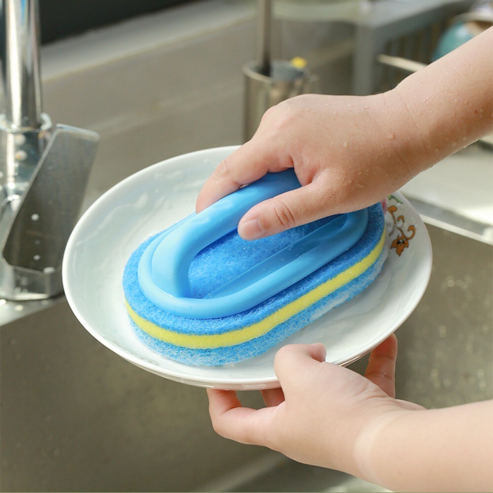 Sponge Ceramic Cleaning Tools with Handle Cleaning Bath Brush Bathroom