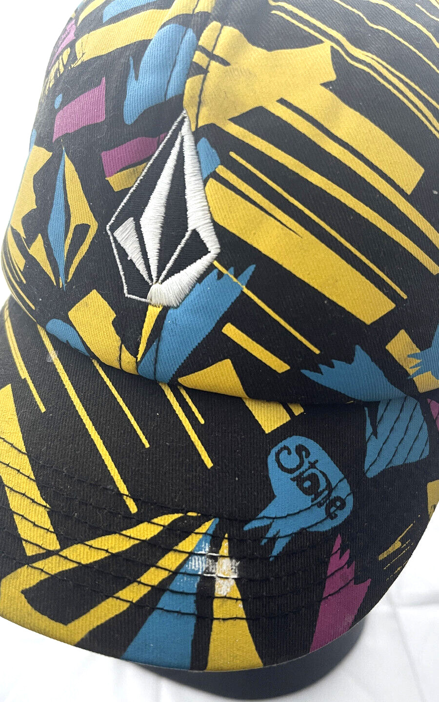 OSFA Volcom Hat All Over Print Stone Cap Vintage … - image 6