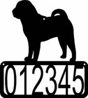 Shar Pei Dog House Address Sign - Made in Usa