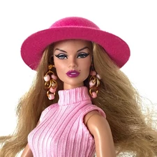 12 in Fashion Doll Hat -wide brim-1/6 scale for Fashion Royalty/IT doll, Poppy