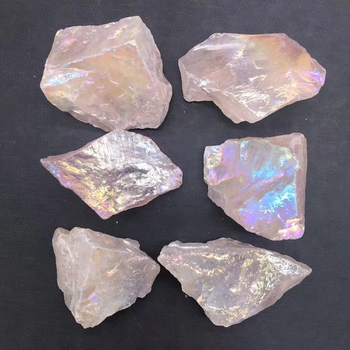 Rainbow Aura Angel Natural Rose Quartz Raw Stone Specimen Healing Decorate 100g - Picture 12 of 20