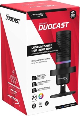 HP HyperX DuoCast USB Microphone Black RGB Lighting-4P5E2AA
