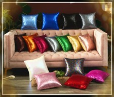 Christmas Sequin Cushion Cover 18 Inch Party Sofa Pillow Case Home Decor UK