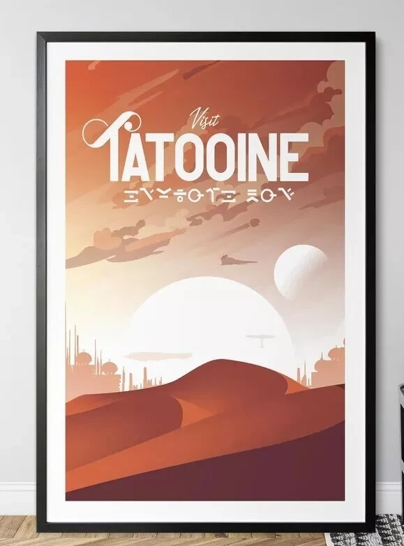 Star Wars Tatooine Minimalist Travel Poster Wall Art Film Decor