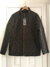 Joules Men's Derwent Dark Green Quilted Fleece Lined Jacket Size Medium BNWT