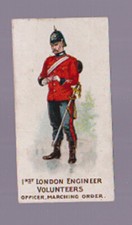 WH & J WOODS TYPES OF VOLUNTEERS & YEOMANRY CARD 1902 - #Ist LONDON ENGINEER Ymy