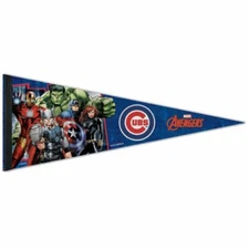 CHICAGO CUBS MARVEL AVENGERS PREMIUM PENNANT 12"X30" WALL BANNER DISNEY