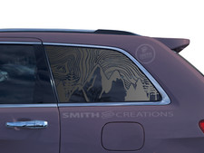 Fits 2011-22 Jeep Grand Cherokee Topographic Mountain Window Decal Pre Cut