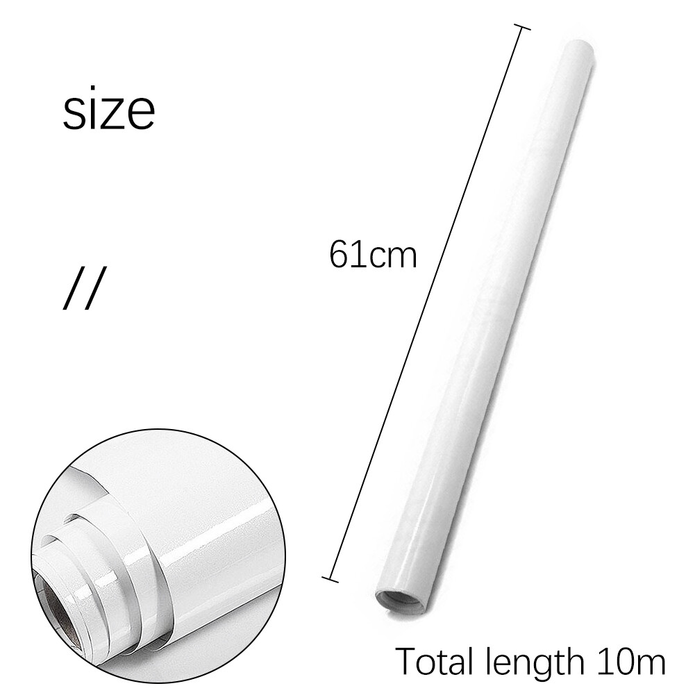 20M Self Adhesive Waterproof Vinyl Film Cupboard Door Covering White