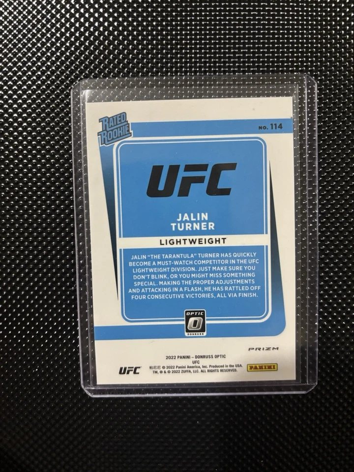 2022 Donruss Optic UFC Blue Velocity Rated Rookie Jalin Turner #114 - Image 2 of 2