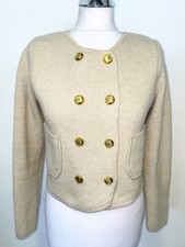 Vita Grace Beige Cashmere Blend Knit Long Sleeved Cropped Cardigan/jacket Size S