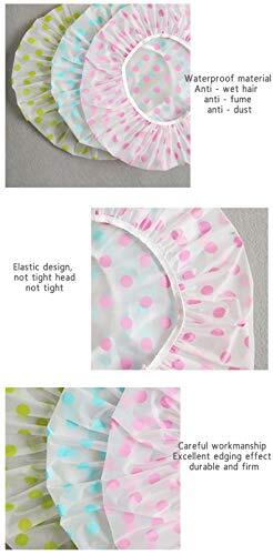 6 PCS Shower Caps, Extra Large Reusable Elastic 100% Waterproof Bathing Hair Cap - Picture 4 of 5