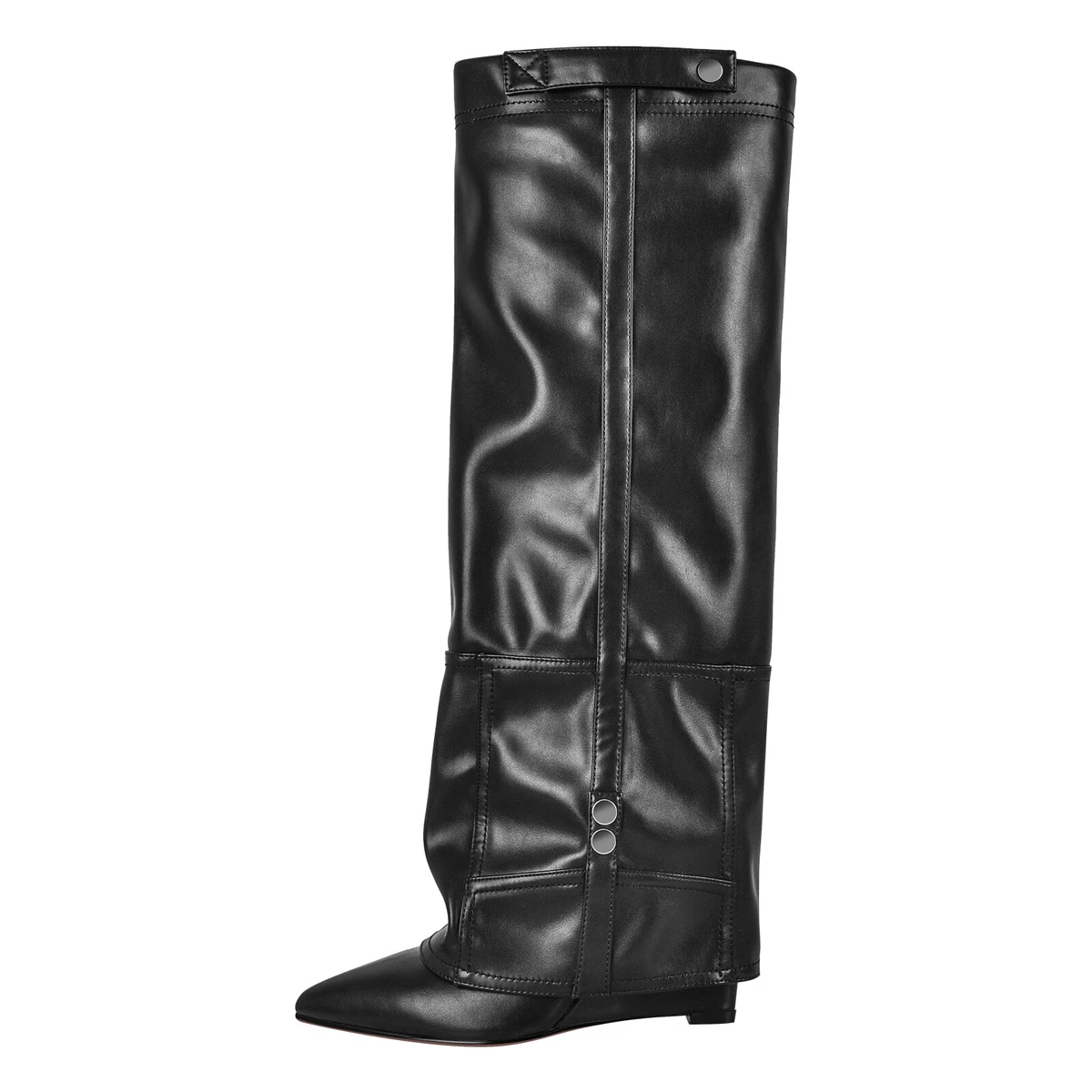 Onlymaker Women s Chic Over Knee High Boots Wedge Heel Pull on